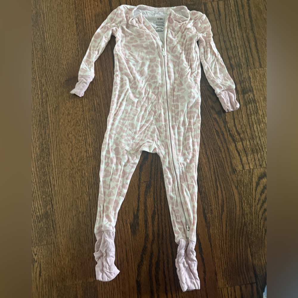 Posh Peanut Pink Patterned Kids Footie